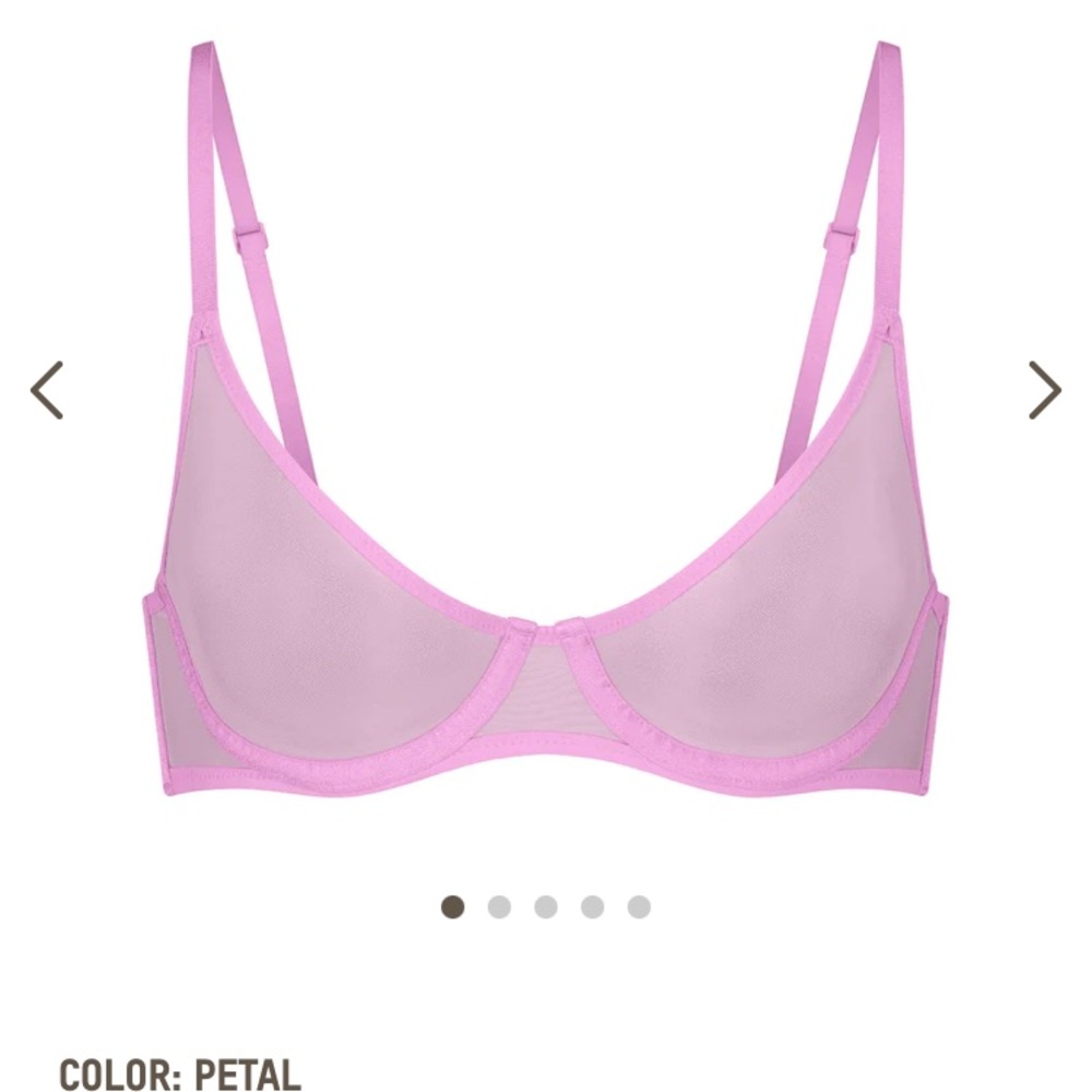 SKIMS Ultra Fine Mesh Underwire Scoop Bra in Pedal